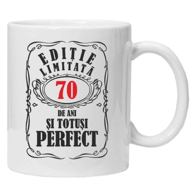 Cana alba personalizata &amp;quot;editie limitata - 70 ani&amp;quot;, INOVATIX&amp;reg;. 330ml foto