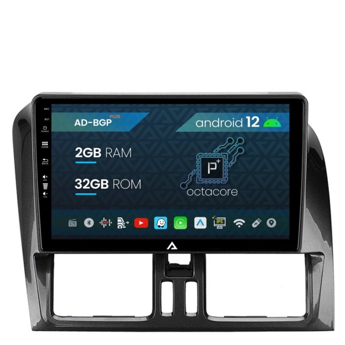 Navigatie Volvo XC60 (2008-2013), Android 12, P-Octacore 2GB RAM + 32GB ROM, 9 Inch - AD-BGP9002+AD-BGRKIT400-0813