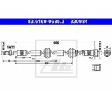 Furtun frana Vw Touareg (7L) Ate 83616906853, parte montare : punte fata