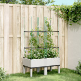 Jardiniera de gradina cu spalier, alb, 80x40x142,5 cm, PP GartenMobel Dekor, vidaXL