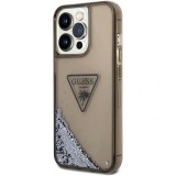 Husa Cover Guess PC/TPU Liquid Glitter Triangle Logo pentru iPhone 14 Pro Black