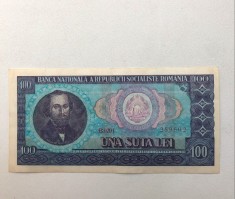 BANCNOTA UNA SUTA LEI 100 LEI 1966 UNC ROMANIA COMUNISM SOCIALISM