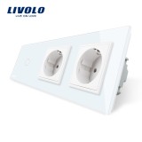 Cumpara ieftin Intrerupator LIVOLO simplu cu touch si 2 prize din sticla SmartElectro IntelligentHouse