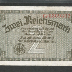 GERMANIA NAZISTA 2 MARCI REICHSMARK 1940 [25] P- 137a , 7 cifre , Litera G