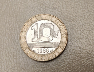 Franța - 10 francs / franci (1989) monedă s040 foto
