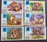 Liberia &ndash; Animale cu pui &ndash; set 6 timbre, stare excelentă