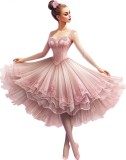 Cumpara ieftin Sticker decorativ, Balerina, Roz, 75 cm, 1346STK-3