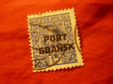 Serie 1val Polonia 1930 supratipar Port Gdansk pe timbru Sienkiewikz 15gr stamp., Stampilat