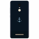 Husa silicon pentru Xiaomi Remdi Note 3, Blue Navy Anchor Illustration Flat