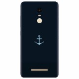 Husa silicon pentru Xiaomi Remdi Note 3, Blue Navy Anchor Illustration Flat