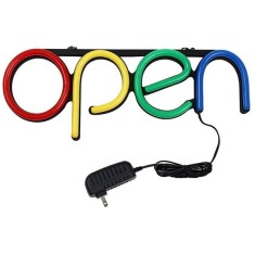 Reclama luminoasa LED neon cu mesaj Open