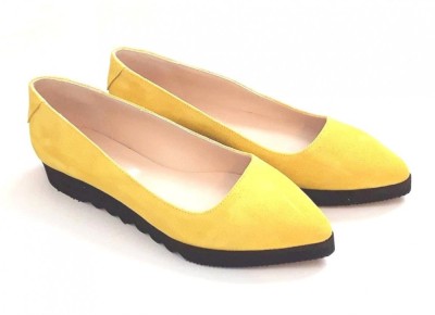 Balerini din piele Yellow Cora foto