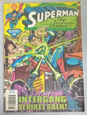 SUPERMAN , THE JUSTICE LEAGUE , no. 54 , DC COMICS , BENZI DESENATE , 1992 foto