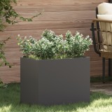 vidaXL Vază pentru Grădină Negru 50 x 32 x 40 cm Oțel laminat la rece