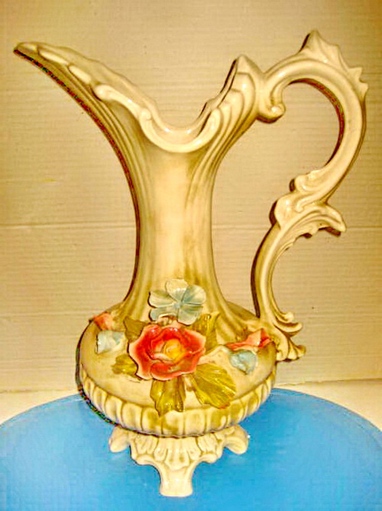 5354- Carafa mare ceramica veche, model deosebit cu defecte, perioada 1900.  | Okazii.ro