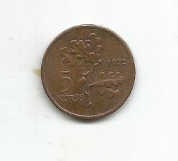 No(4) moneda- TURCIA- 5 KURUS 1972