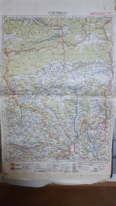 Harta T&acirc;rgu-Jiu, Strehaia, Petroșani, Negoești, Lupeni, 1929