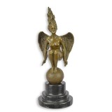 Femeie inaripata-statueta bronz cu un soclu din marmura BF-19