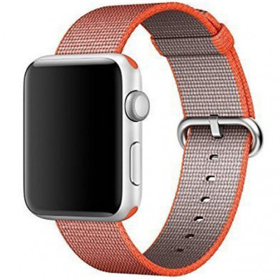 Curea iUni compatibila cu Apple Watch 1/2/3/4/5/6/7, 42mm, Nylon, Woven Strap, Red Velvet foto