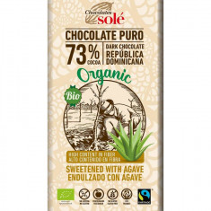 Ciocolata neagra bio cu sirop de agave, 73% cacao, 100g Chocolates Sole