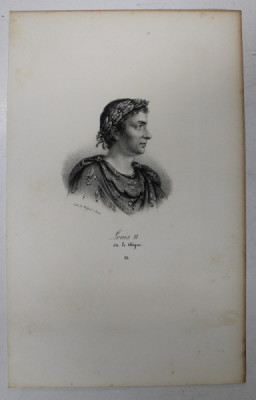 F.S. DELPECH ( 1778 - 1825 ) - LOUIS II DIT LE BEGUE , LITOGRAFIE MONOCROMA , CCA. 1820 foto