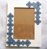 rama foto motiv traditional alb albastru 35763