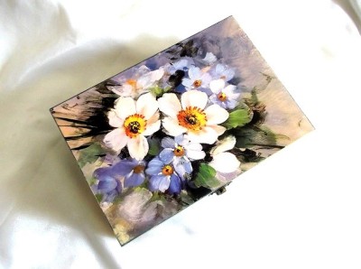 cutie lemn cu model floral 46336 foto