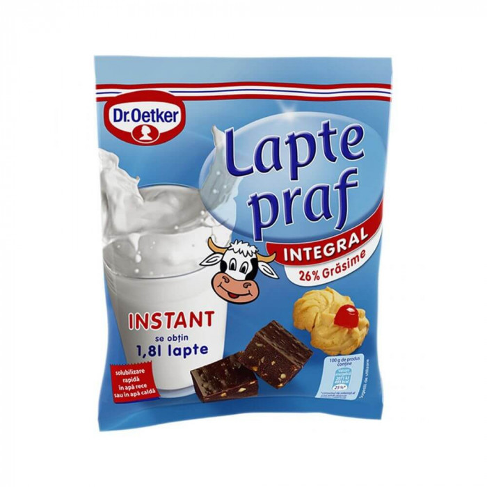 Lapte Praf Integral Dr. Oetker, 26% Grasime, 250 g, Lapte Praf Dr. Oetker, Lapte Praf Instant, Lapte Praf 26% Grasime, Lapte Praf Solubil, Lapte Pudra