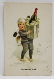 &#039; LA MULTI ANI ! &#039; , MIC COSAR CU STICLA DE SAMPANIE , CROMOLITOGRAFIE , CARTE POSTALA , 1944