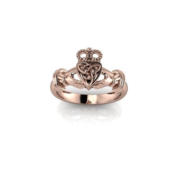 Inel de dama din aur roze 14K, piatra zirconiu - 61