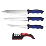 Set 3 Cutite Otel inoxidabil Profesional, 33 cm, 32 cm, 28 cm, Dispozitiv Ascutit Cutite