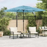 Umbrela Gradina vidaXL Albastra 248x248x248cm, Stalp Otel, Protectie UV, Mecanism Manivela