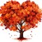 Sticker decorativ, Copac, Portocaliu, 65 cm, 1320STK-2