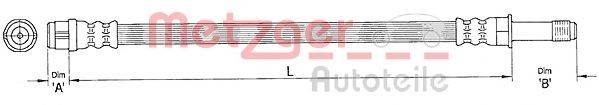 Conducta / cablu frana VW TRANSPORTER V bus (7HB, 7HJ, 7EB, 7EJ, 7EF, 7EG, 7HF, 7EC) (2003 - 2016) METZGER 4110363
