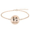 Best Friends - Bratara personalizata prieteni din argint 925 placat cu aur roz