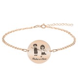 Best Friends - Bratara personalizata prieteni din argint 925 placat cu aur roz