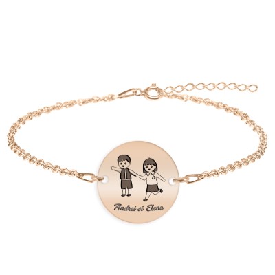Best Friends - Bratara personalizata prieteni din argint 925 placat cu aur roz foto