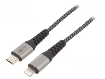 Cablu USB 2.0 Lightning la USB-C 2m Negru 87W foto