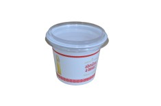 Set 100 buc Pahare de Pasti, Hristos a Inviat, din plastic, cu capac, 250 ml, model lumanare