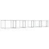 Cusca pentru caini cu usi, gri, 10x2x1,5 m, otel galvanizat