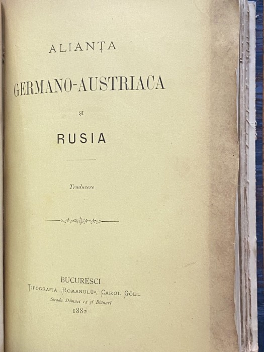 carte veche Alianta Germano Austriaca si Rusia 1882