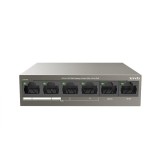 SWITCH PoE Tenda fara management 6 porturi (4 x FE PoE, 2 x FE) IEEE 802.3at/af, carcasa metalica, rackabil &quot;TEF1106P-4-63W&quot; (timbru verde 2 lei)