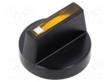 Buton rotativ galben &Oslash;18mm din plastic EAO