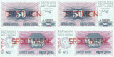 2x 1992 ( 1 VII ) , 50 dinara ( P-12s ) - Bosnia și Herțegovina - stare UNC