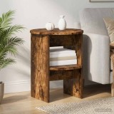 vidaXL Dulap lateral 2 pcs Stejar Afumat &Oslash;40 x 50 cm Lemn prelucrat 899827