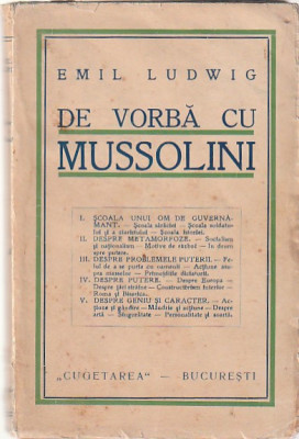 EMIL LUDWIG - DE VORBA CU MUSSOLINI foto