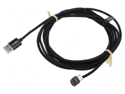 Cablu USB 2.0 USB-C la USB-C unghi 3m negru 60W 3A foto