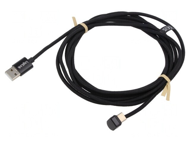 Cablu USB 2.0 USB-C la USB-C unghi 3m negru 60W 3A