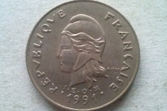 MONEDA 100 FRANCI 1991-POLINEZIA FRANCEZA foto