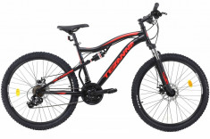 Bicicleta Mtb Dhs Terrana 2645 Negru Rosu M 26 inch foto